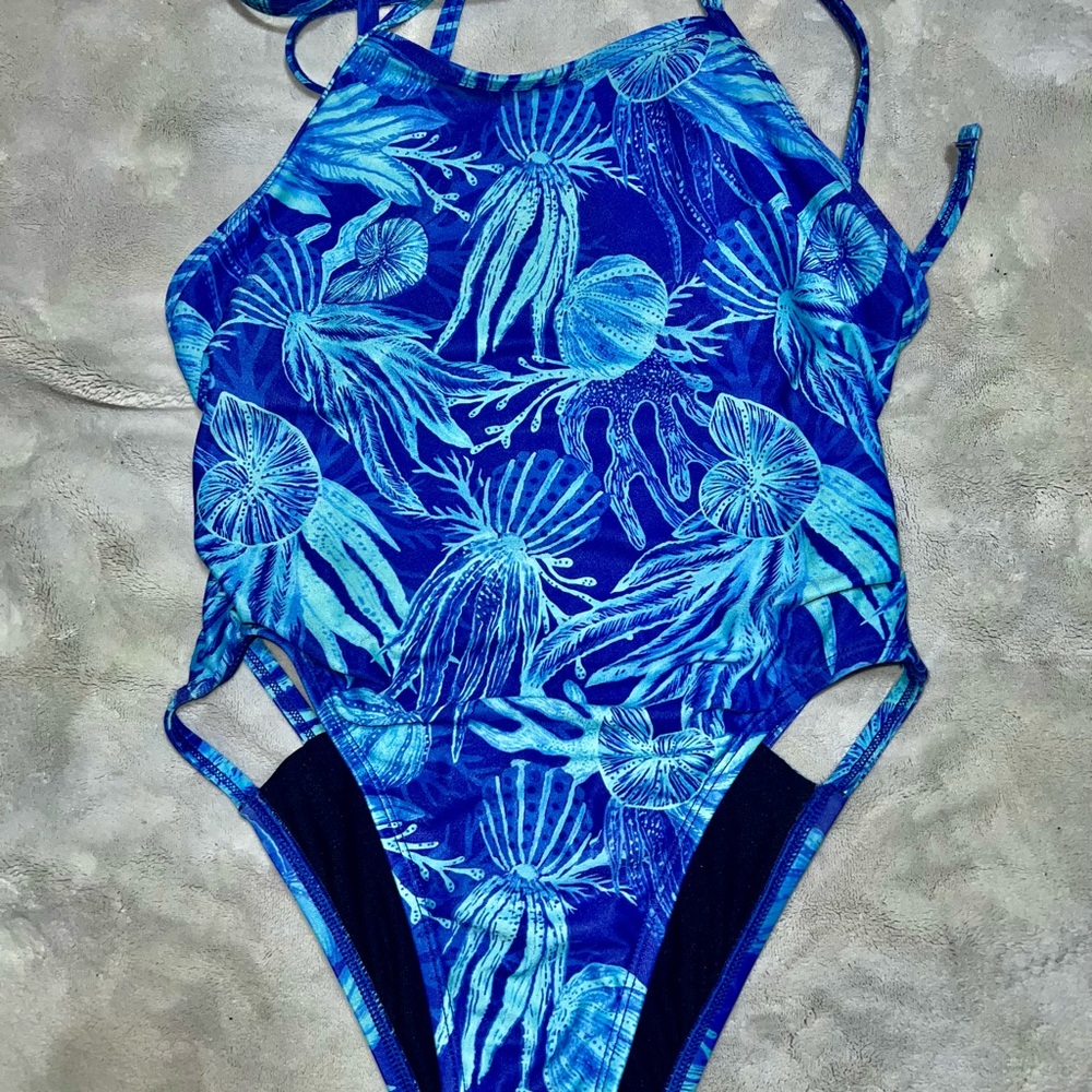 Jolyn Nico Swimsuit Ocean Blue One Piece Sz 26